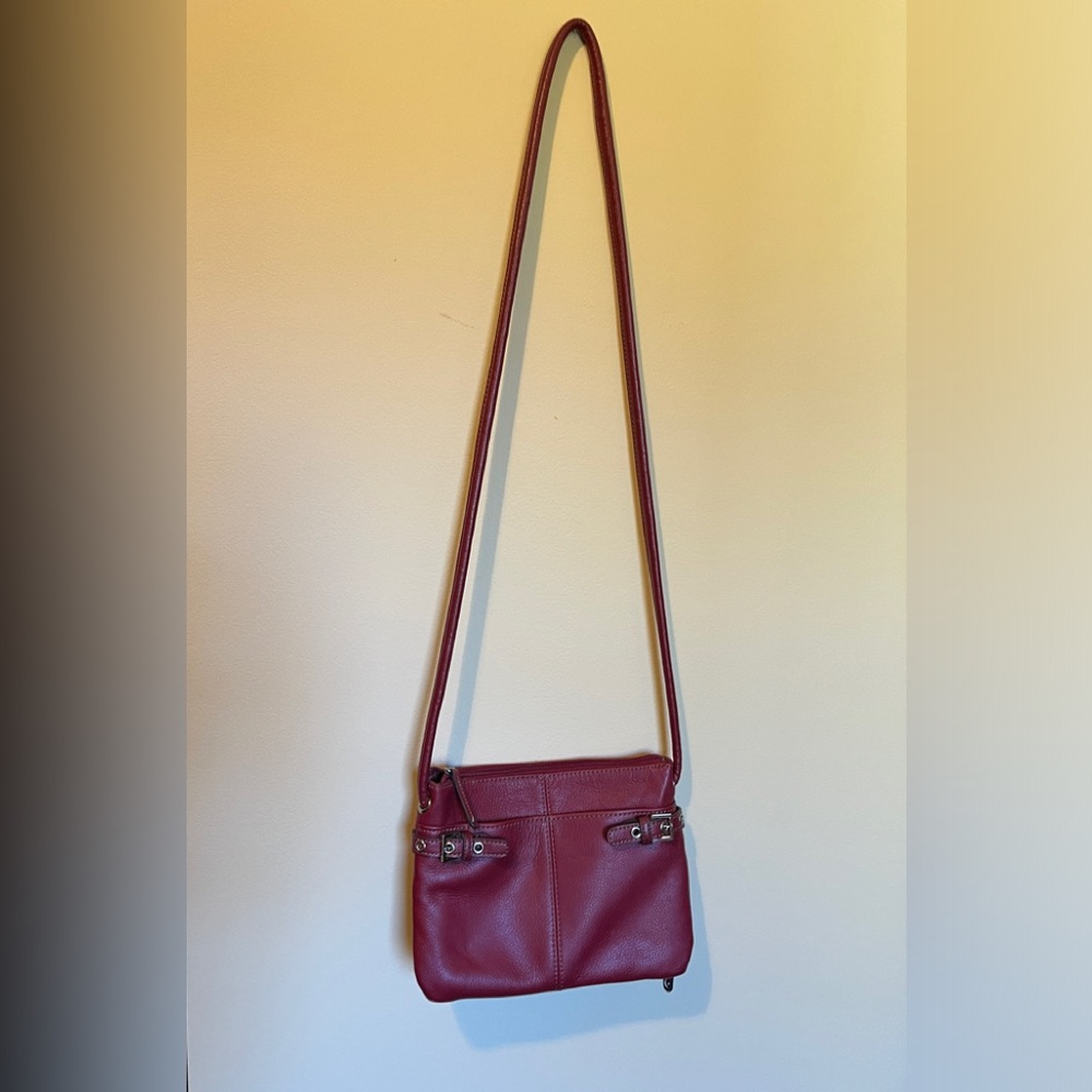 Tignanello Red Leather Crossbody Bag - Picture 3 of 8